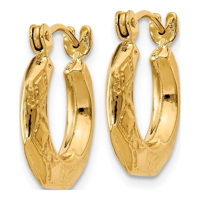 14K Yellow Gold 14mm Hoop Earrings – view 3