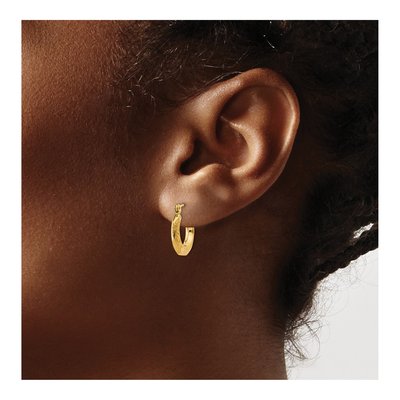 14K Yellow Gold 14mm Hoop Earrings – view 4