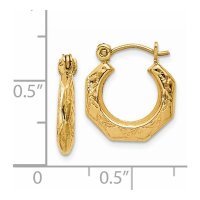 14K Yellow Gold 14mm Hoop Earrings – view 5