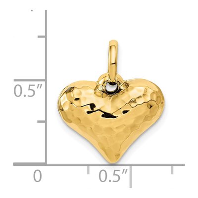 14K Yellow Gold Puffed Heart Pendant – view 4