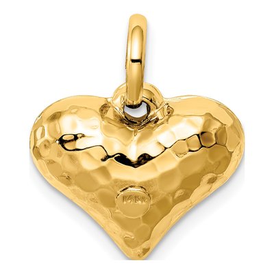 14K Yellow Gold Puffed Heart Pendant – view 5