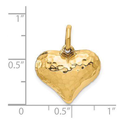 14K Yellow Gold Puffed Heart Pendant – view 4