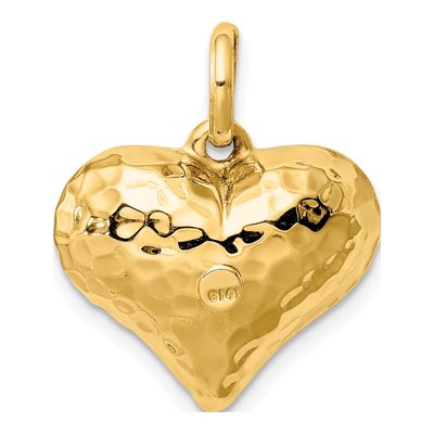 14K Yellow Gold Puffed Heart Pendant – view 5