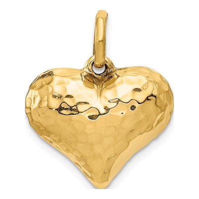 14K Yellow Gold Puffed Heart Pendant