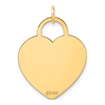 14K Yellow Gold Heart Disc Pendant – view 4
