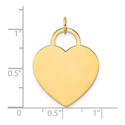 14K Yellow Gold Heart Disc Pendant – view 5
