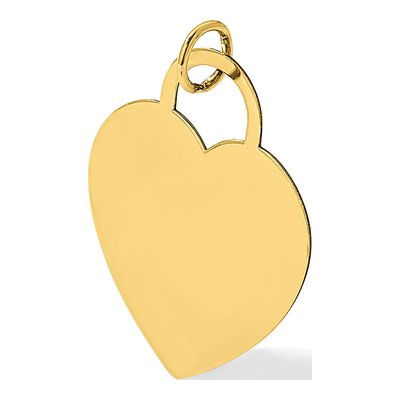 14K Yellow Gold Heart Disc Pendant – view 6