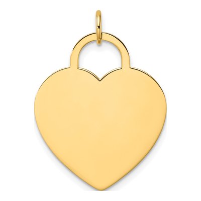14K Yellow Gold Heart Disc Pendant