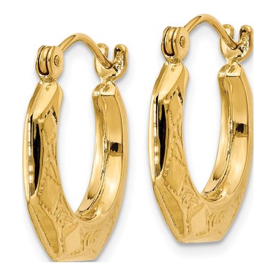 14K Yellow Gold 17mm Hoop Earrings – view 3