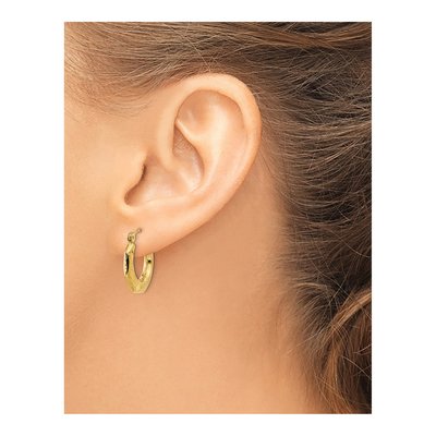 14K Yellow Gold 17mm Hoop Earrings – view 4