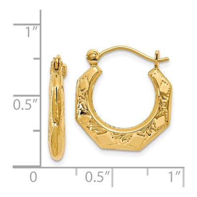 14K Yellow Gold 17mm Hoop Earrings – view 5