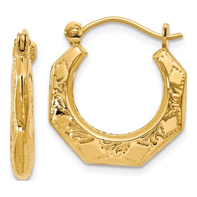 14K Yellow Gold 17mm Hoop Earrings