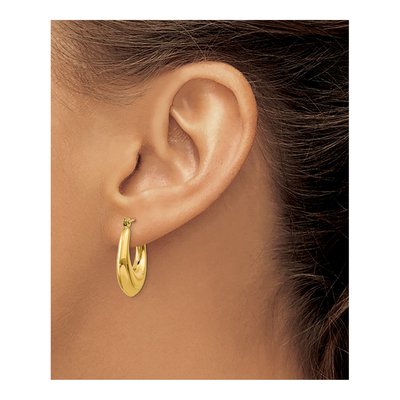 14K Yellow Gold 9mm Hoop Earrings – view 3