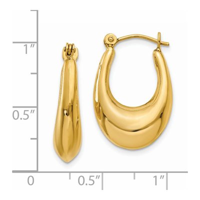 14K Yellow Gold 9mm Hoop Earrings – view 4
