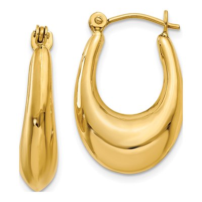 14K Yellow Gold 9mm Hoop Earrings