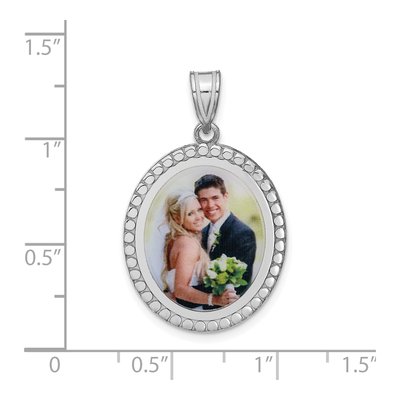 Sterling Silver Personalized Oval Photo Pendant – view 2