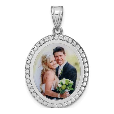 Sterling Silver Personalized Oval Photo Pendant