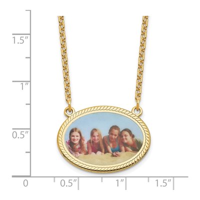 Gold-Plated Sterling Silver Personalized Oval Photo Necklace – view 3