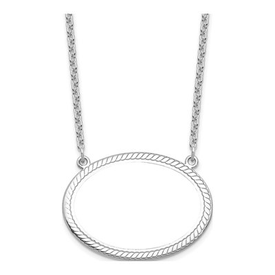 Sterling Silver Rope Border Oval Photo Necklace – view 4