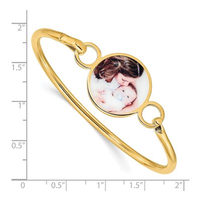 Gold-Plated Sterling Silver Personalized Photo Bangle Bracelet – view 2