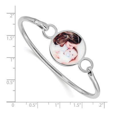 Sterling Silver Personalized Photo Bangle Bracelet – view 2