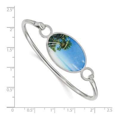 Sterling Silver Photo Bangle Bracelet – view 2