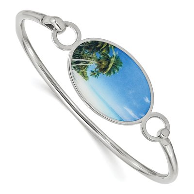 Sterling Silver Photo Bangle Bracelet