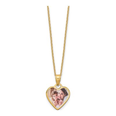 Gold-Plated Sterling Silver Heart Photo Necklace – view 2