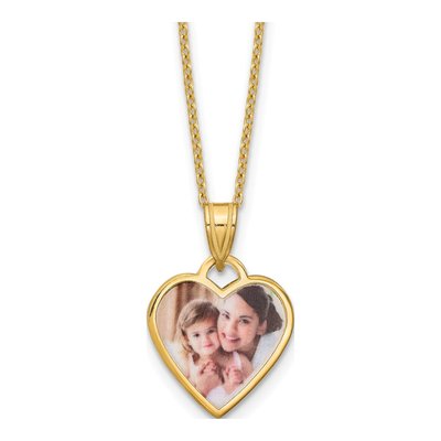 Gold-Plated Sterling Silver Heart Photo Necklace