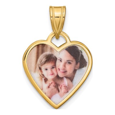 Gold-Plated Sterling Silver Personalized Heart Photo Pendant