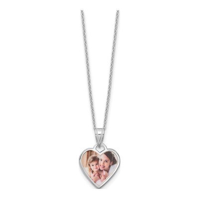 Sterling Silver Heart Photo Locket Necklace – view 2