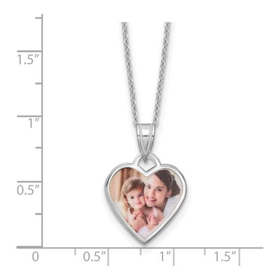 Sterling Silver Heart Photo Locket Necklace – view 3