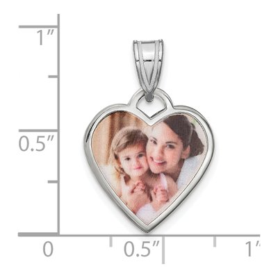 Sterling Silver Small Heart Photo Pendant – view 3