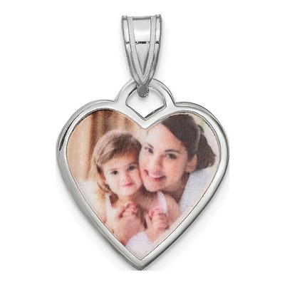 Sterling Silver Small Heart Photo Pendant