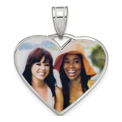 Sterling Silver Heart Photo Pendant