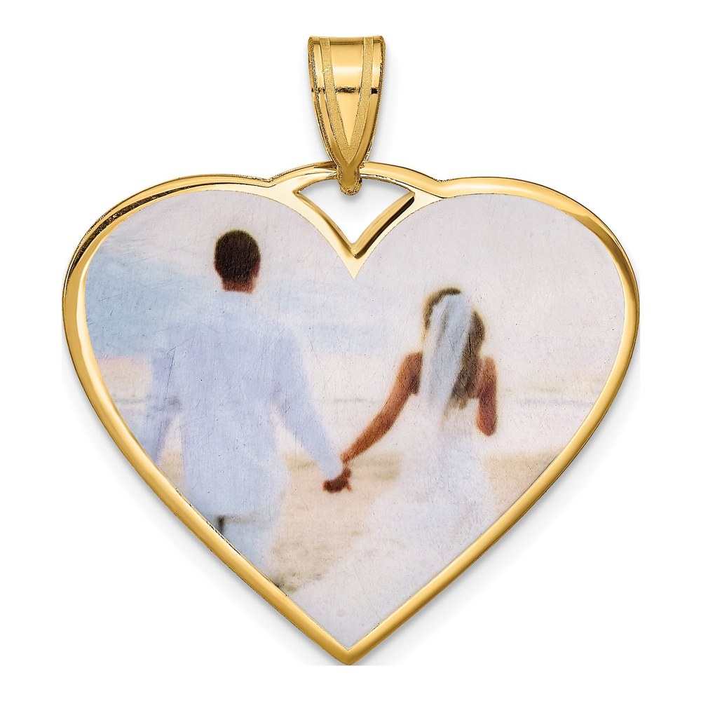 Gold-Plated Sterling Silver Personalized Heart Photo Pendant