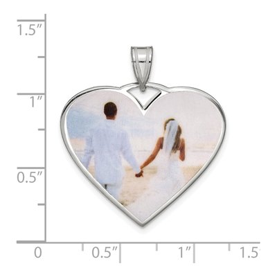 Sterling Silver Large Heart Photo Pendant – view 2