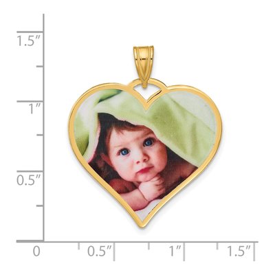 Gold-Plated Sterling Silver Large Heart Photo Pendant – view 4