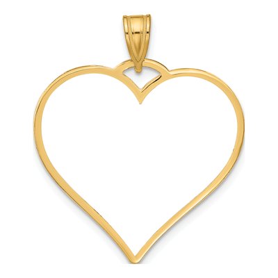 Gold-Plated Sterling Silver Large Heart Photo Pendant – view 5