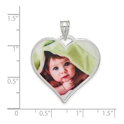 Sterling Silver Large Heart Photo Pendant – view 2