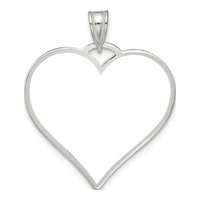 Sterling Silver Large Heart Photo Pendant – view 3