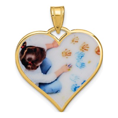 Gold-Plated Sterling Silver Heart Photo Pendant