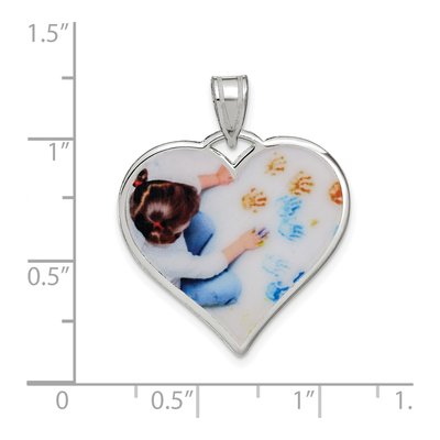 Sterling Silver Large Heart Photo Pendant – view 2