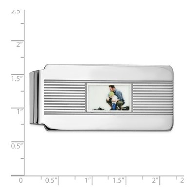 Sterling Silver Personalized Photo Money Clip – view 2