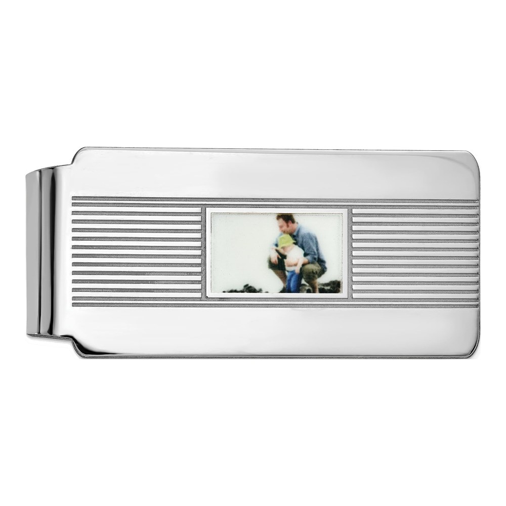 Sterling Silver Personalized Photo Money Clip