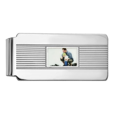 Sterling Silver Personalized Photo Money Clip