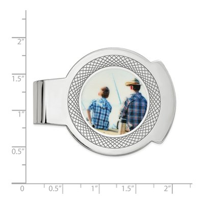 Personalized Sterling Silver Photo Money Clip – view 2