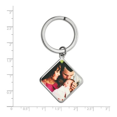 Personalized Sterling Silver Photo Key Chain – view 2