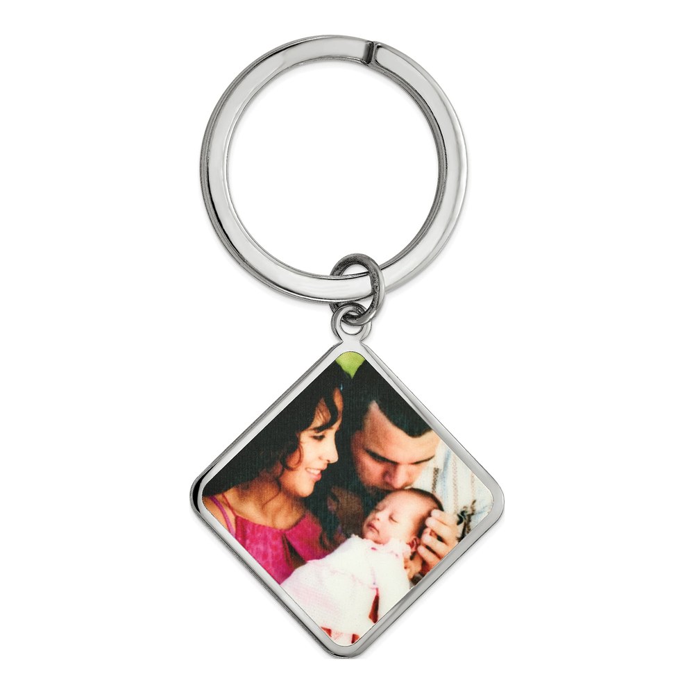Personalized Sterling Silver Photo Key Chain