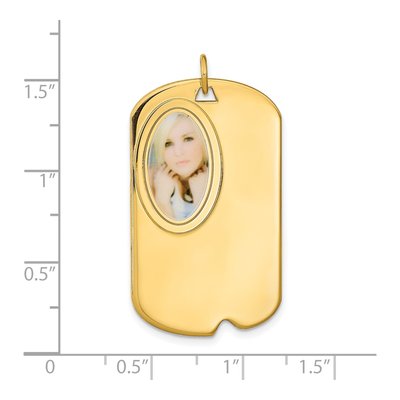 Gold-Plated Sterling Silver Personalized Photo Dog Tag Charm – view 4